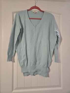 Sweaterland Light Blue V-Neck Women's Sweater